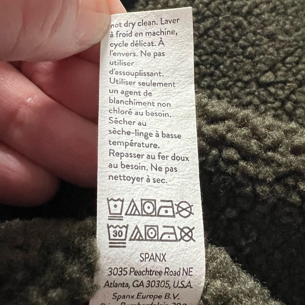 SPANX Reversible Faux Suede and Fleece Jacket Utility Green Size 2X - Picture 12 of 13